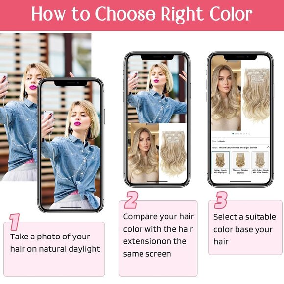 Clip in Hair Extensions Synthetic 14 Short Curly Golden Blonde Highlights - Picture 5 of 7